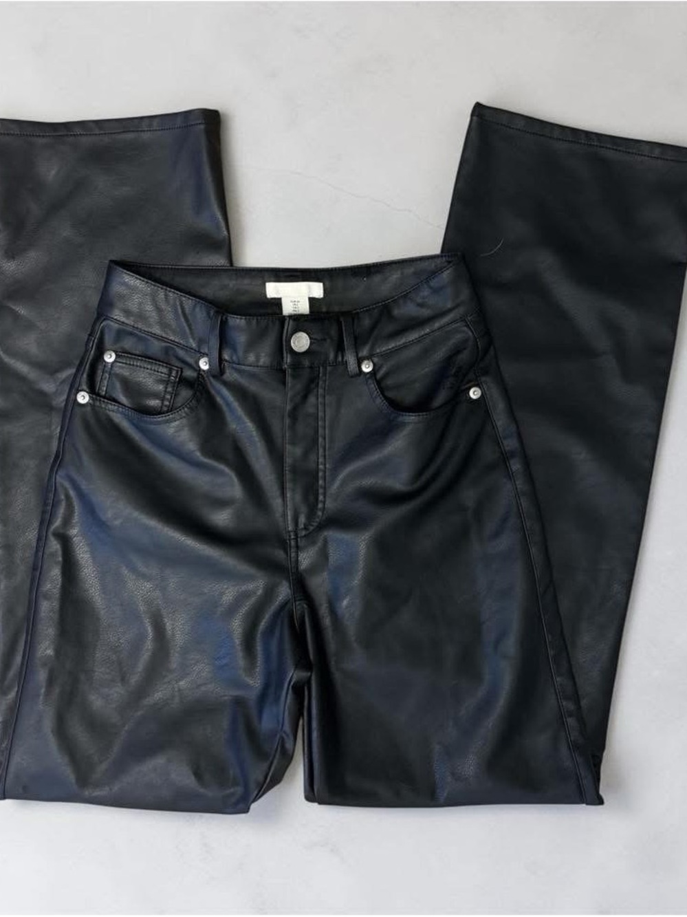 H&M Black Faux Leather Pants